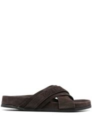 TOM FORD crossover logo-strap slides - Marrone