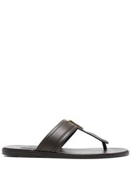 TOM FORD logo-plaque flat slides - Marrone