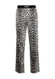 TOM FORD logo-waist slip-on trousers - Toni neutri