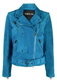 TOM FORD suede biker jacket - Blu