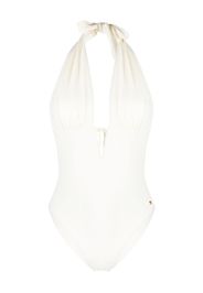 TOM FORD plunging-V-neck swimsuit - Bianco