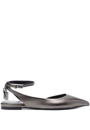 TOM FORD Ballerine Padlock metallizzate - Grigio