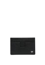 TOM FORD logo-plaque leather cardholder - Nero