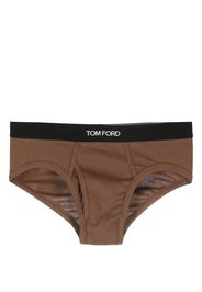 TOM FORD logo-waistband stretch-cotton briefs - Marrone