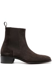 TOM FORD 40mm square-toe leather boots - Marrone
