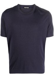 TOM FORD ribbed-trim short-sleeved T-shirt - Blu