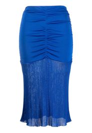 TOM FORD high-waisted ruched midi skirt - Blu