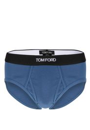 TOM FORD logo-waist cotton briefs - Blu