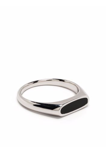 Tom Wood Mario Ring Onyx - Argento