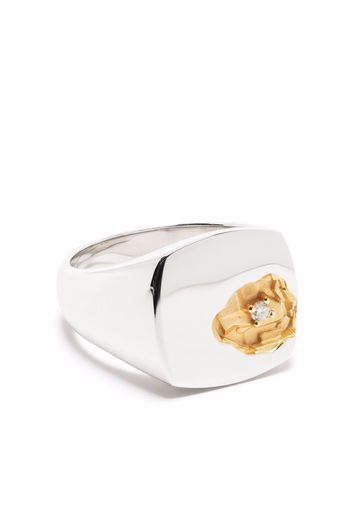 Tom Wood large mined diamond ring - Argento