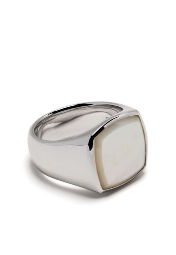 Tom Wood Anello con sigillo Cushion con madreperla - Argento