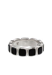 sterling silver Cushion Band Polished Onyx ring