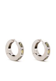 Tom Wood gemstone-detail hoop earrings - OLIVE GREEN