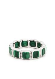 Tom Wood Cushion Band malachite ring - S925 ARGENTO