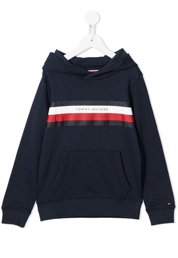 Tommy Hilfiger Junior logo-Klocka cotton hoodie - Blu