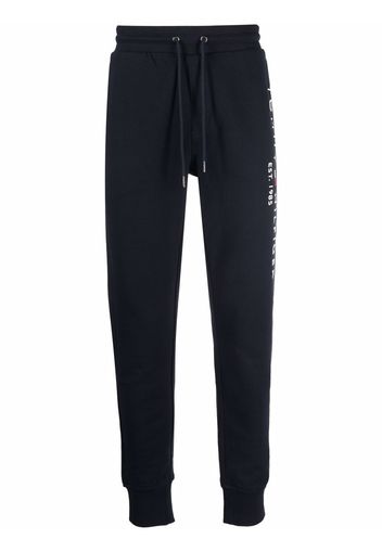 Tommy Hilfiger logo-embroidered drawstring cotton track pants - Blu