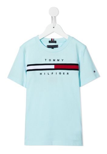 Tommy Hilfiger Junior logo-print short-sleeved T-shirt - Blu