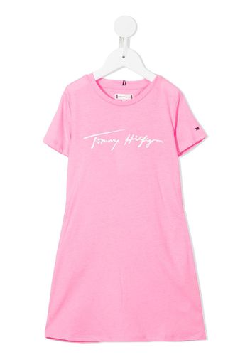 Tommy Hilfiger Junior Abito modello T-shirt con stampa - Rosa