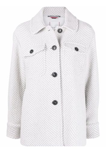 Tommy Hilfiger herringbone woven shirt jacket - Grigio