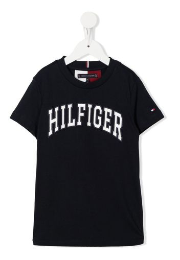 Tommy Hilfiger Junior logo-patch T-shirt - Blu