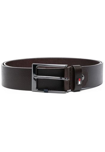 Tommy Hilfiger logo-plaque leather belt - Marrone