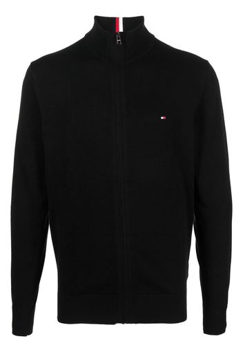 Tommy Hilfiger embroidered-logo zip-up jumper - Nero