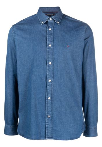 Tommy Hilfiger TH Flex long-sleeved denim shirt - Blu