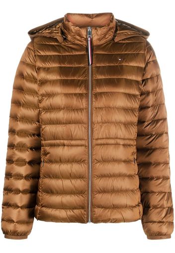 Tommy Hilfiger hooded padded puffer jacket - Marrone