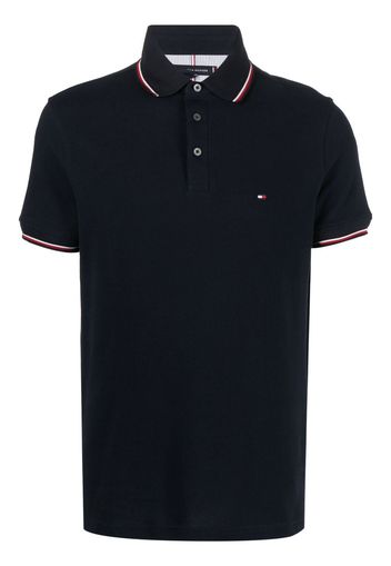 Tommy Hilfiger embroidered-logo detail polo shirt - Blu