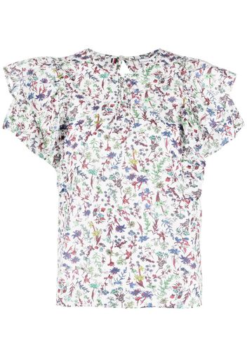 Tommy Hilfiger floral-print cotton-blend blouse - Bianco