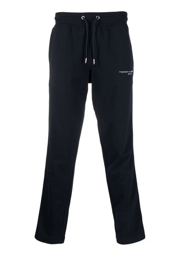 Tommy Hilfiger logo-print cotton track trousers - Blu