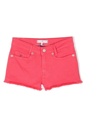 Tommy Hilfiger Junior frayed-hem denim shorts - Rosa