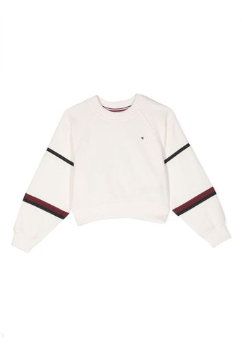 Tommy Hilfiger Junior logo-embroidered piqué-weave sweatshirt - Toni neutri