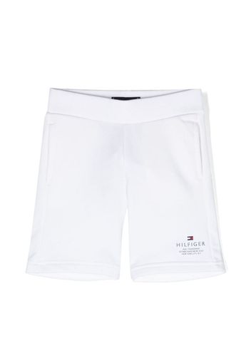 Tommy Hilfiger Junior logo-print cotton-blend shorts - Bianco