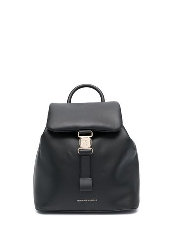 Tommy Hilfiger logo-stamp faux-leather backpack - Nero