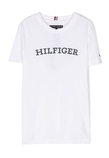 Tommy Hilfiger Junior logo-print cotton T-shirt - Bianco