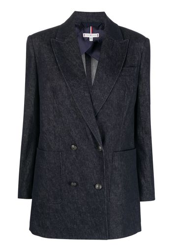 Tommy Hilfiger long-sleeved denim double-breasted blazer - Blu