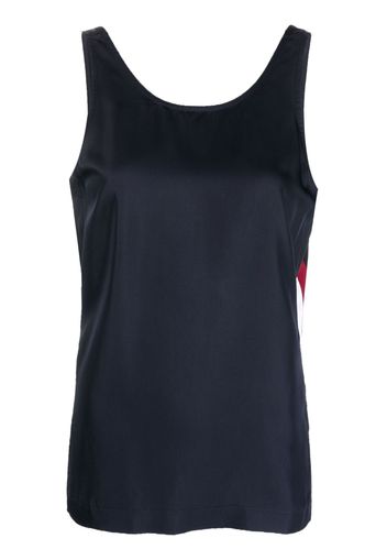 Tommy Hilfiger logo-tape detail sleeveless top - Blu