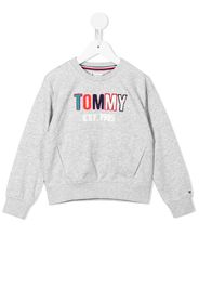 Tommy Hilfiger Junior embroidered flocked logo sweatshirt - Grigio