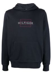 Tommy Hilfiger logo-print organic cotton hoodie - Blu