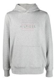 Tommy Hilfiger logo-print organic cotton hoodie - Grigio