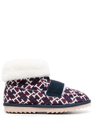 Tommy Hilfiger monogram fleece-trim slippers - Rosso