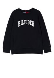 Tommy Hilfiger Junior logo-print crew neck sweatshirt - Blu