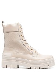 Tommy Hilfiger logo-embroidered lace-up boots - Toni neutri