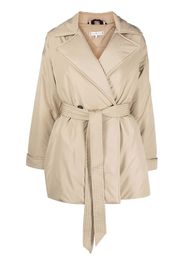 Tommy Hilfiger tie-fastening puffer jacket - Marrone