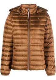 Tommy Hilfiger hooded padded puffer jacket - Marrone