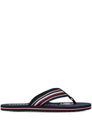 Tommy Hilfiger logo-print striped flip flops - Blu