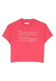 Tommy Hilfiger Junior front embroidered-logo T-shirt - Rosa