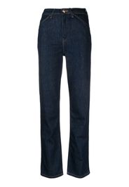 Tommy Hilfiger logo-patch high-rise straight-leg jeans - Blu