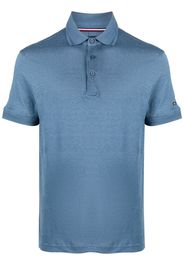 Tommy Hilfiger logo-plaque slub polo shirt - Blu